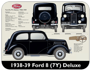 Ford 8 (7Y) Deluxe 1938-39 Place Mat, Medium